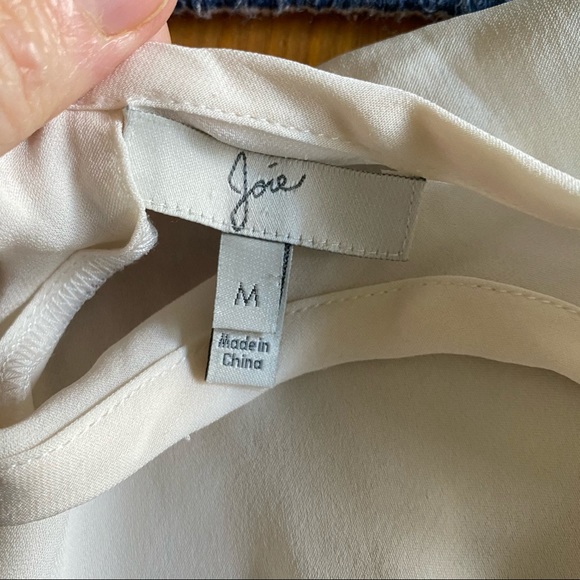 JOIE Silk Rancher Top Ivory Cream Medium - Picture 8 of 11